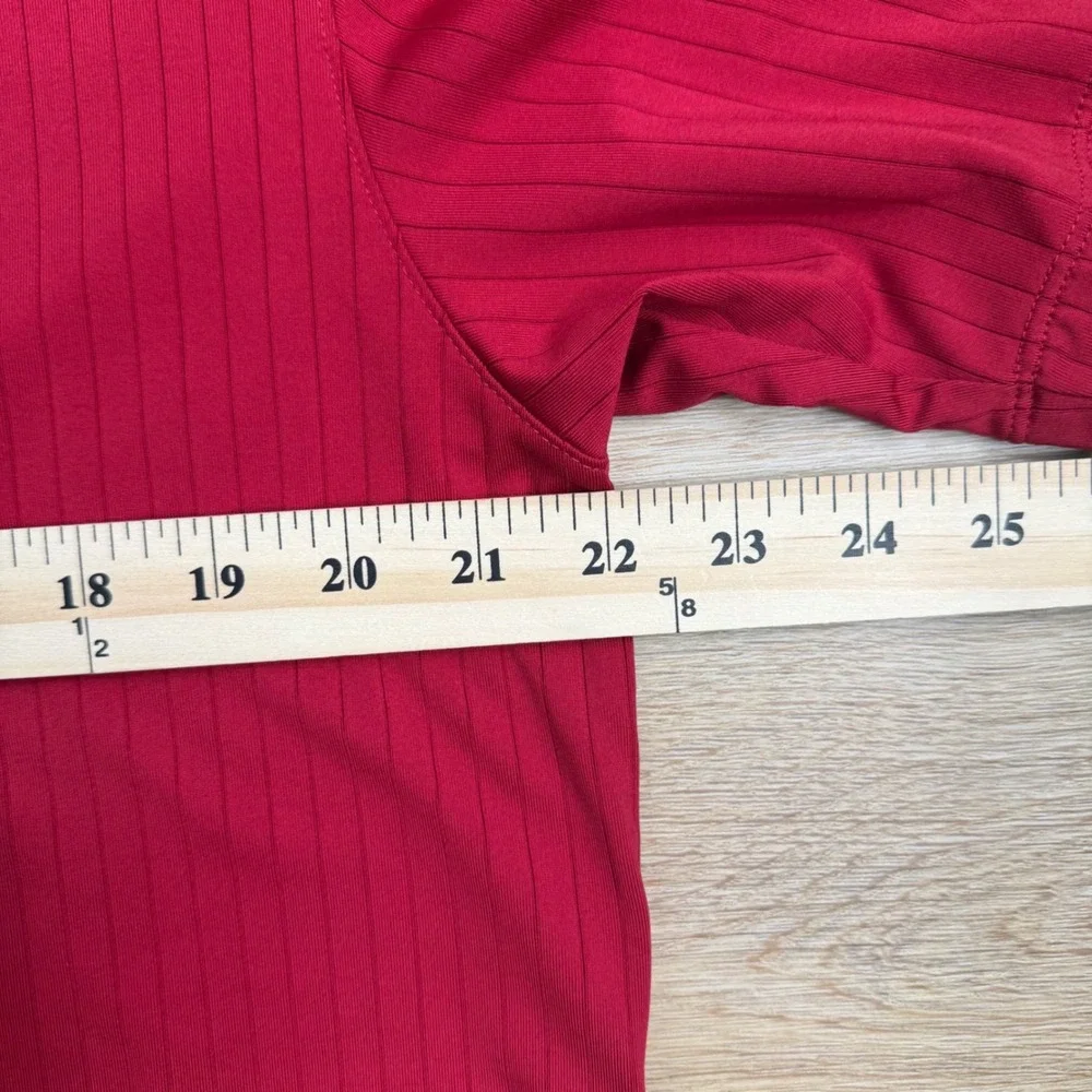 Nike Red Mock Neck Ribbed Golf Shirt Mens Large Gorpcore Active